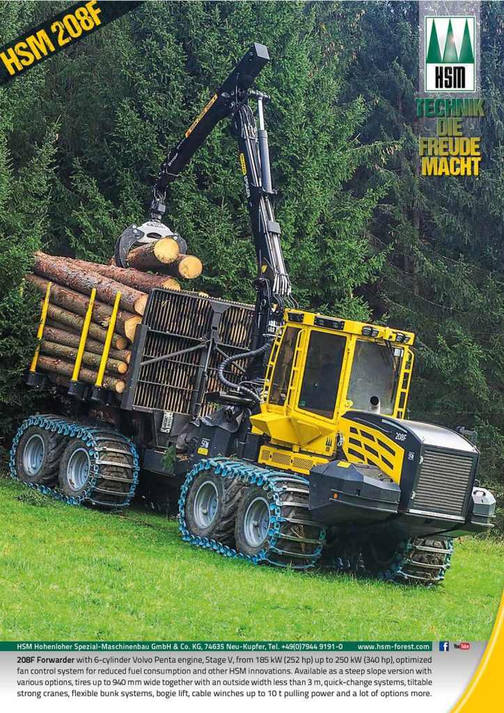 HSM advert for forest machine magazine