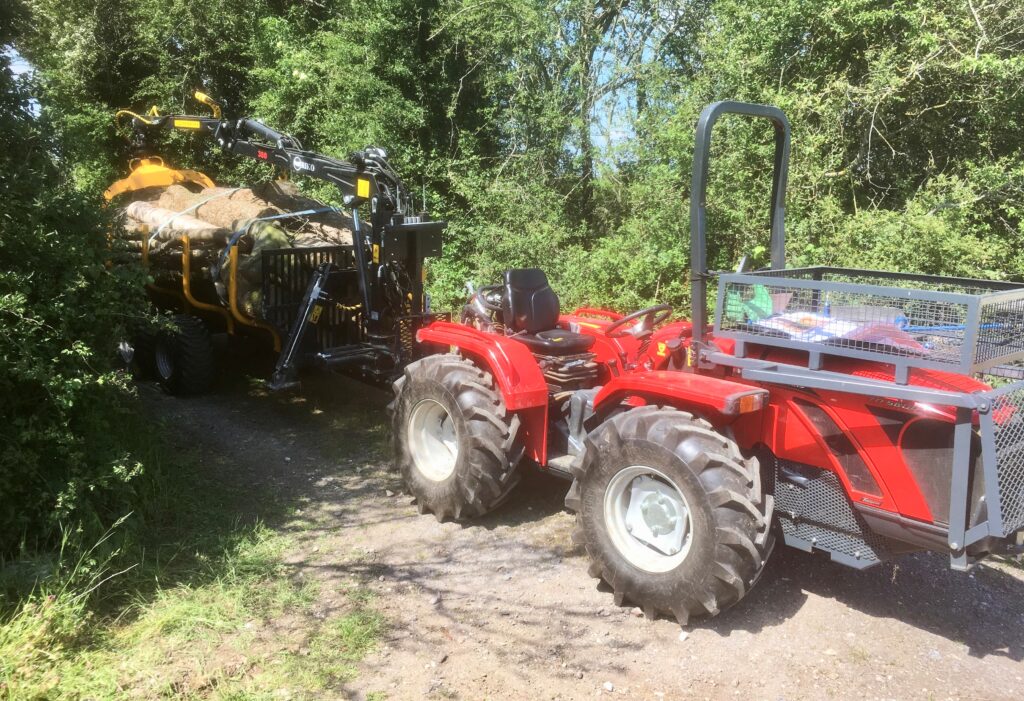 Forestry machines used in training