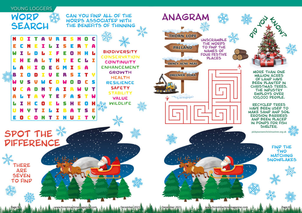 Young Loggers Puzzle Page - December 2021 - Forest Machine Magazine
