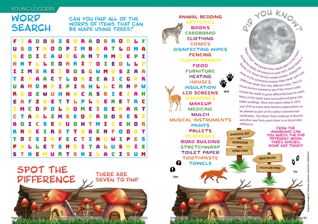 Young Loggers Puzzle Page Forest Machine Magazine October 2021