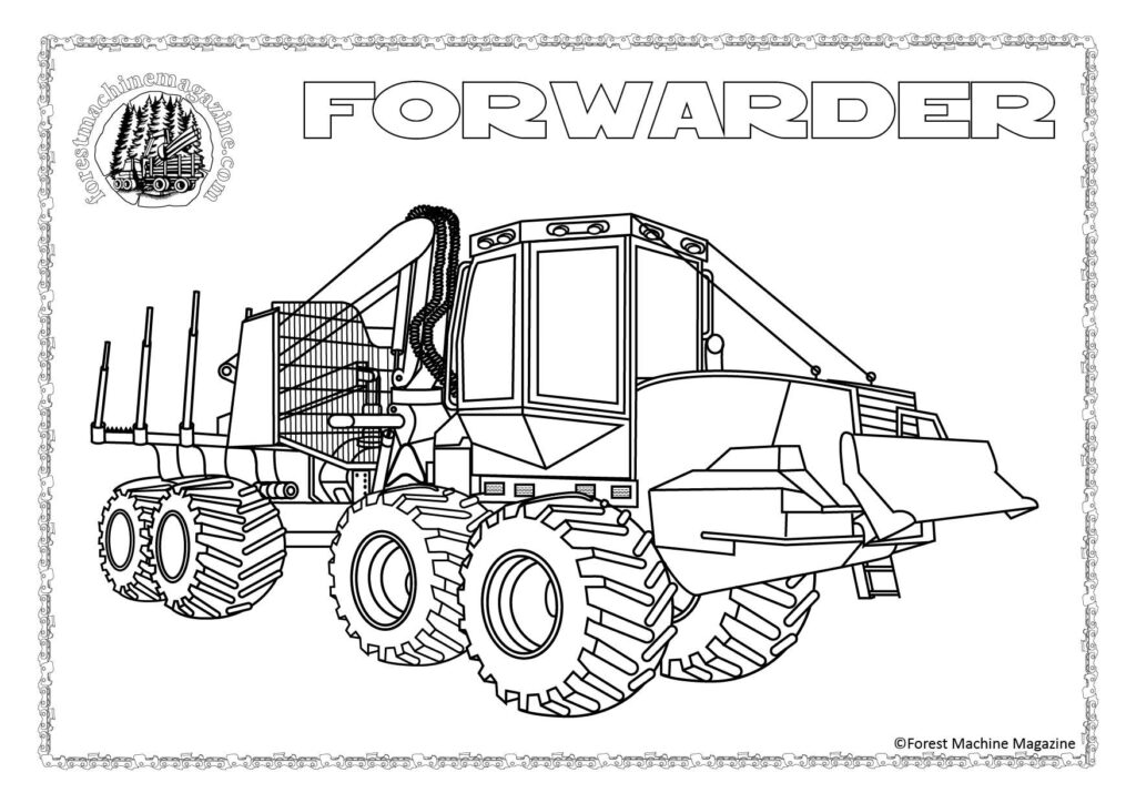 Forwarder - Forest Machine Magazine - Young Loggers Colouring In Picture
