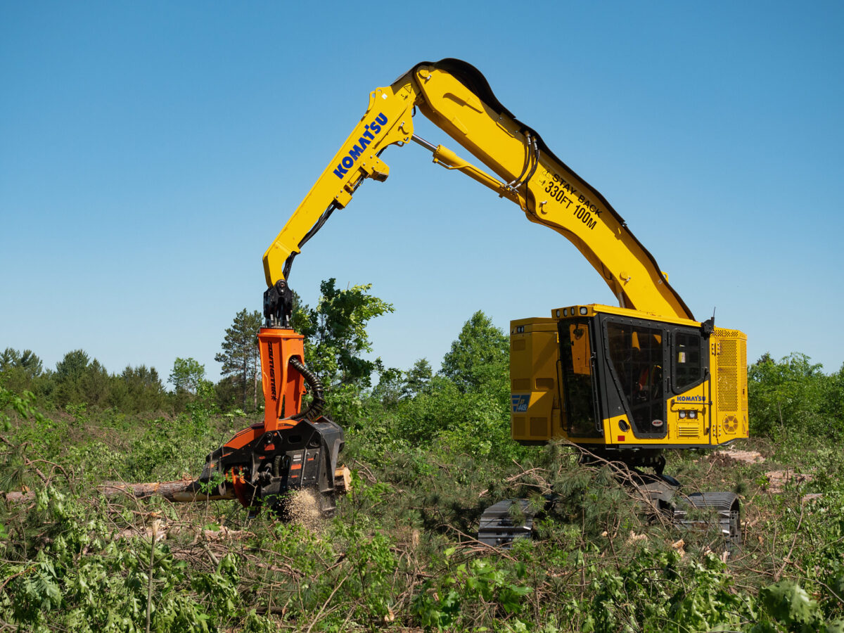 Komatsu’s new XT-5 tracked harvesters provide maneuverability and power in demanding conditions