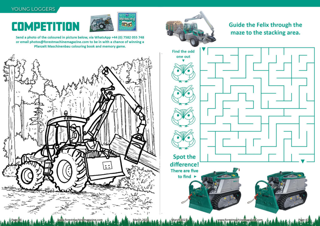 Young Loggers puzzle page - March 2023 - Forest Machine Magazine