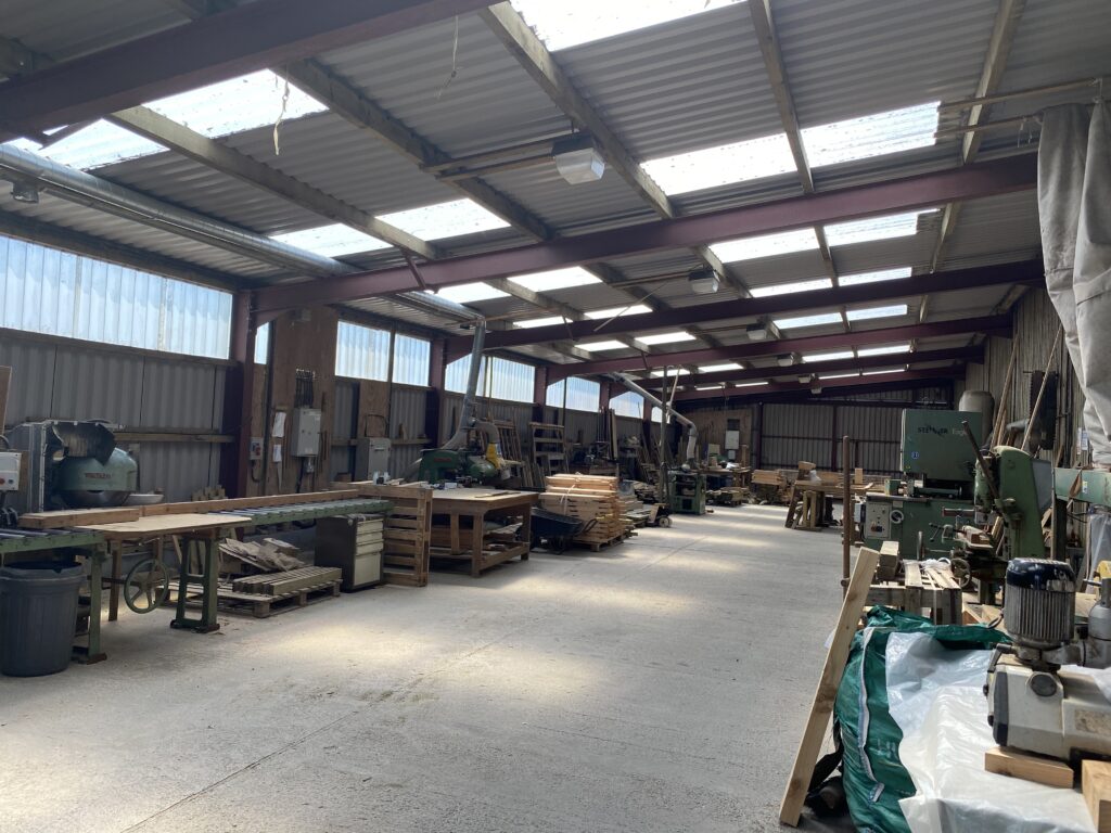 Large, fully equipped joiners workshop.